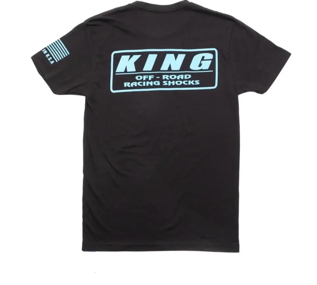 King Shocks Black Cvc Crew Tee W/ Neon Blue Logo 1