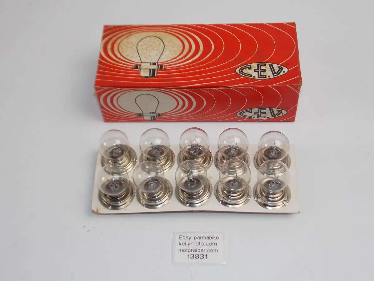 Moped Motorcycle Scooter Cev Headlight Bulb 6 Volt 15 Watt P26 Base Box Of 10 1