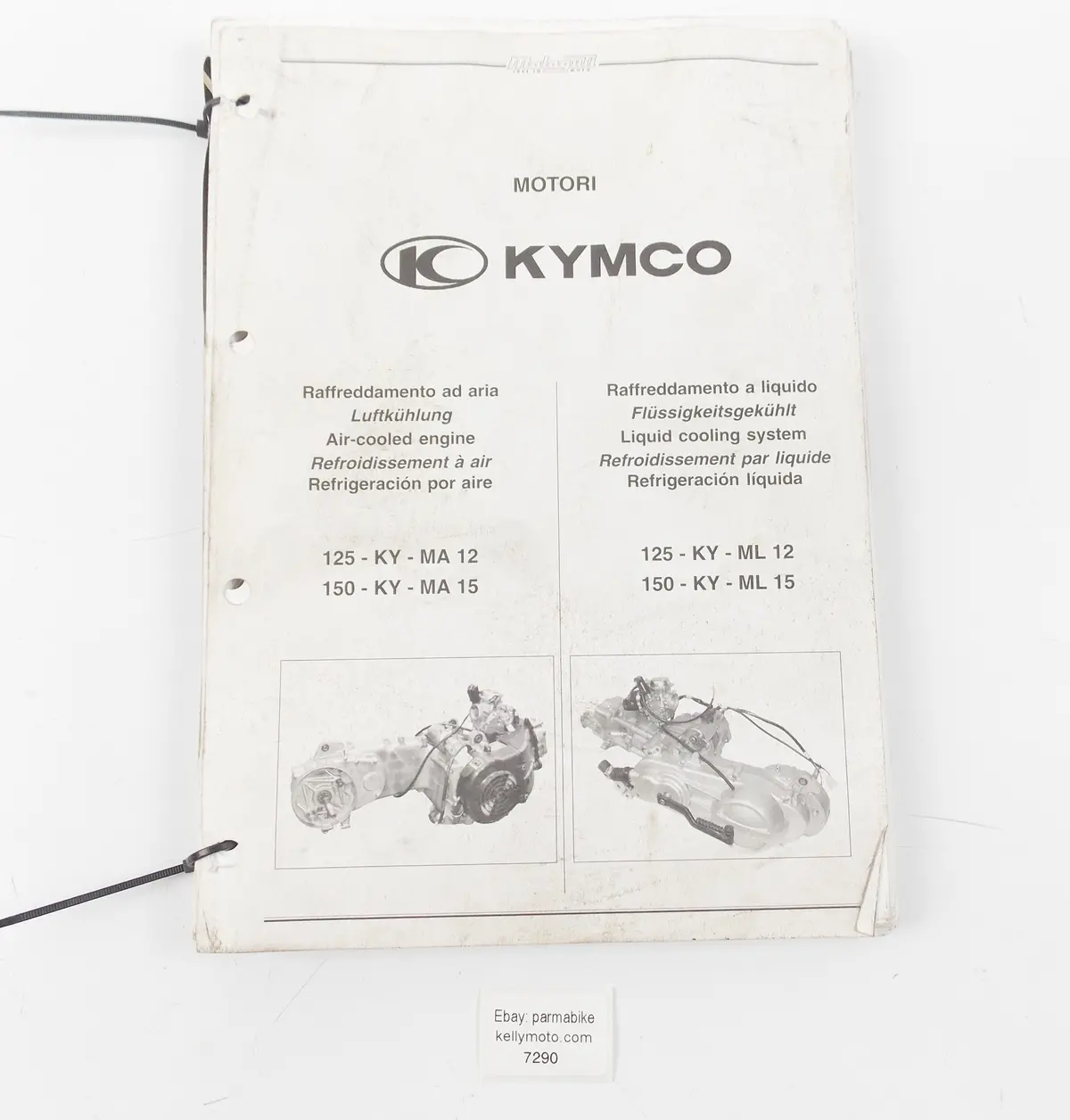 Malaguti Kymco 125-Ky-Ma 12 150-Ky-Ma 15 Liquid Air Cooled Shop Book Manual 1