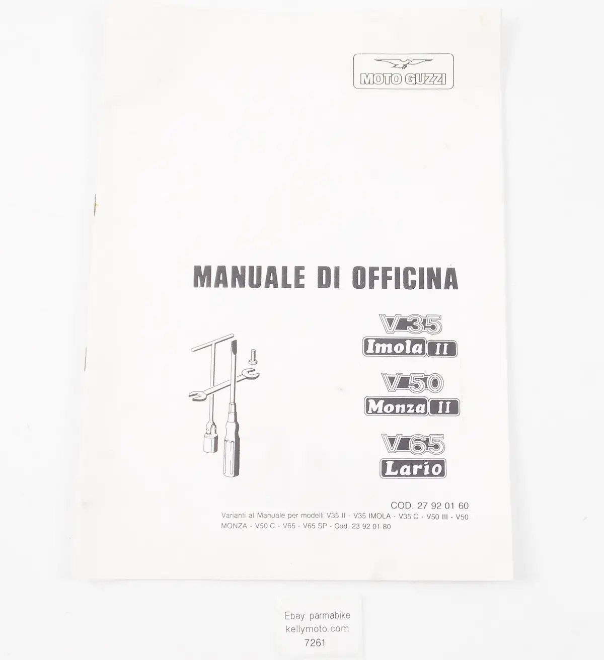 1985 Moto Guzzi V35 Imola I/V50 Monza Ii/V65 Lario Workshop Manual Book 27920160 1