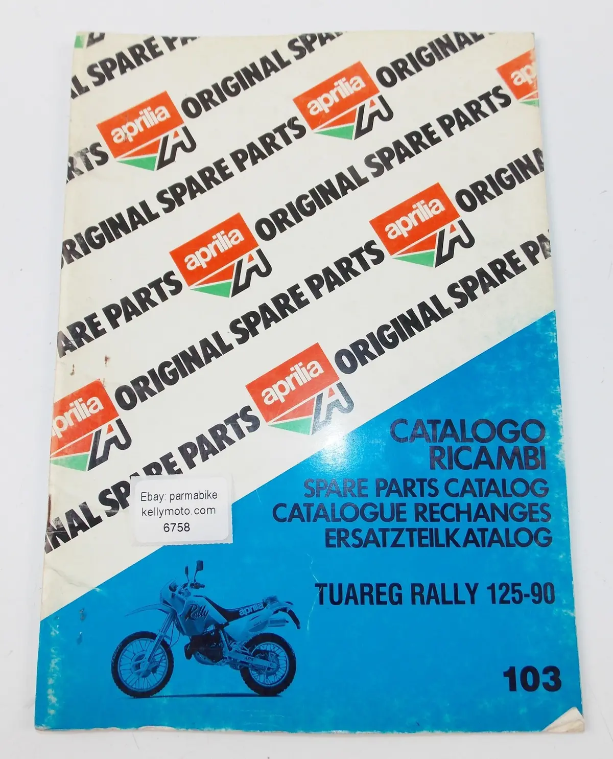 1990 Tuareg Rally 125 Aprilia Spare Parts Catalog Manual Book 103 1