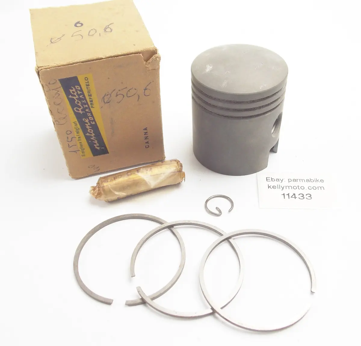 Nos Rota Piston + Rings + Pin + Clip Diameter 50.6 Mm Zanella Ceccato 100 Cc 1