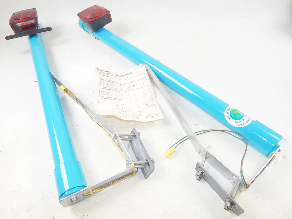 Boat Trailer Light Blue 2"-4" Frame Channel Sea Beams Post With Lights Vintage 1