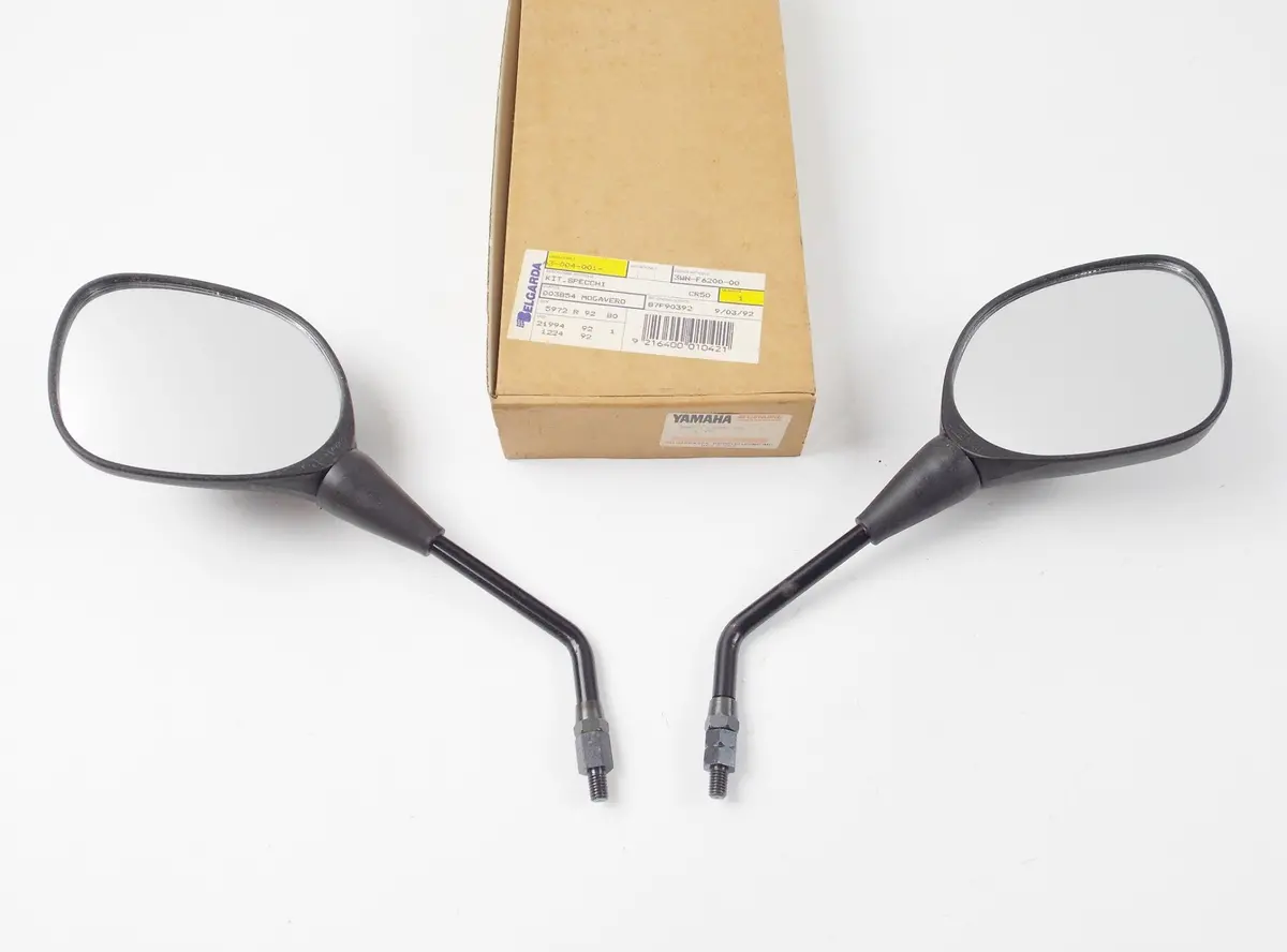 Nos Oem 1992 Yamaha Target Left Right Scooter Mirrors Black Plastic 3Wn-F6200-00 1