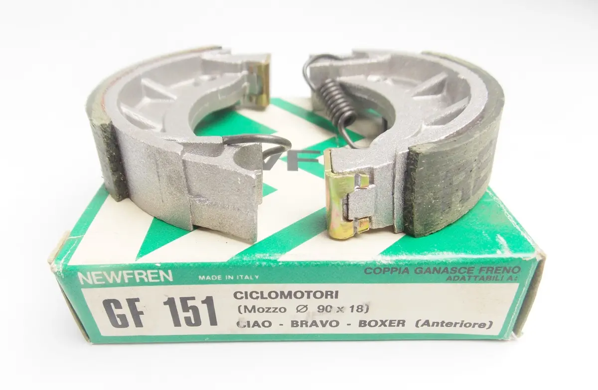Nos Newfren Gf 151 Moped Rear Brake Shoes Piaggio / Ciao / Bravo / Boxer Vespa 2
