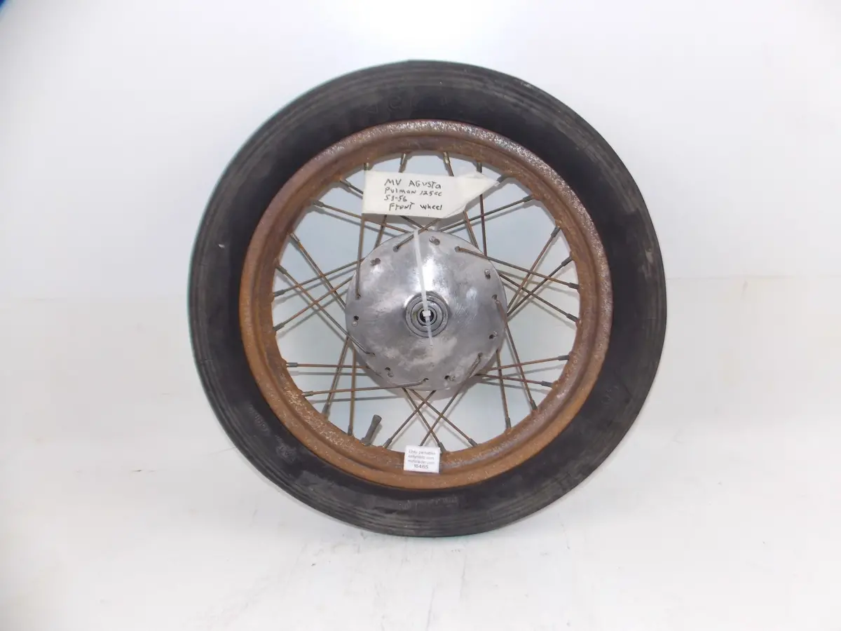 1953-56 Mv Agusta Pulman 125Cc 15" Front Wheel Rim Hub Spoke Tire Vintage Italy 1