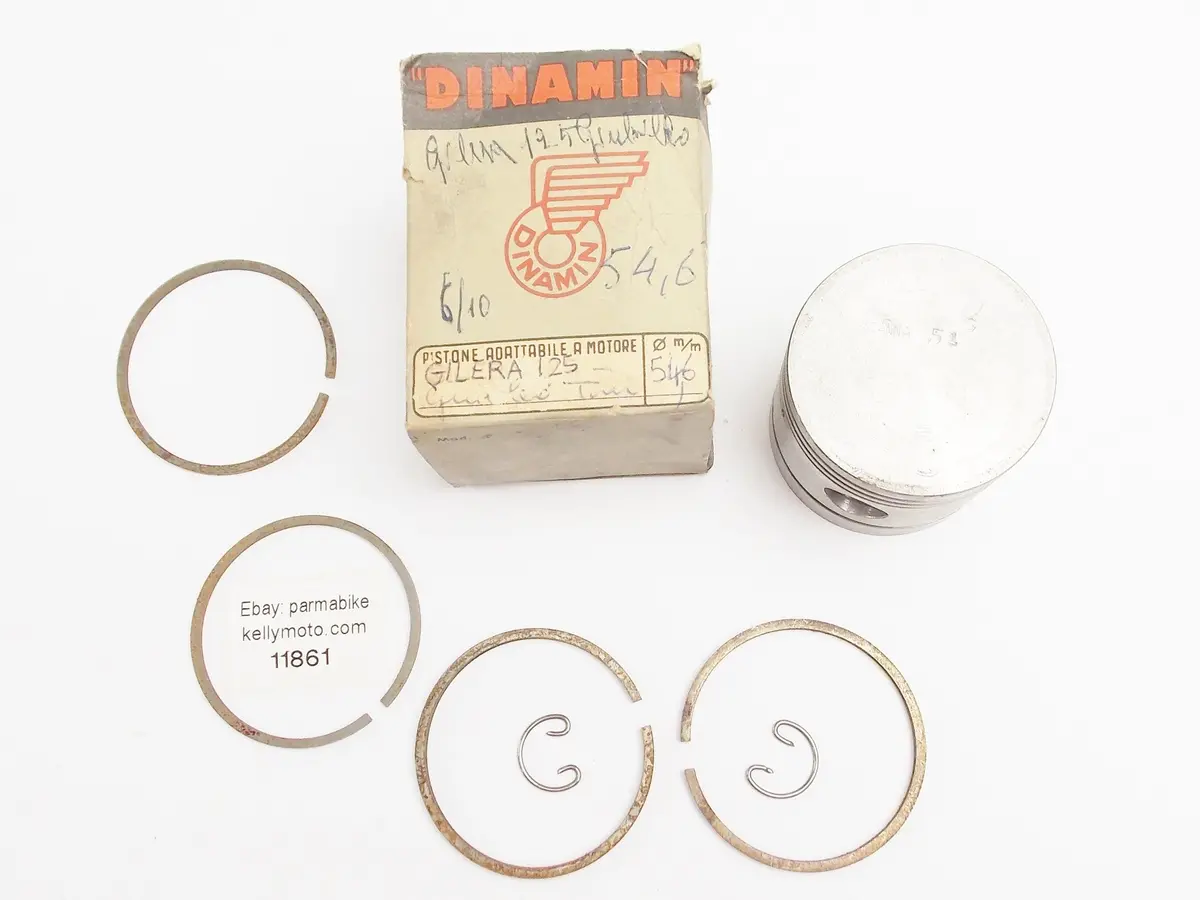 Nos Dinamin Piston + Rings + Clips D. 54.6 Mm Gilera 125 4-Stroke Giubileo 1