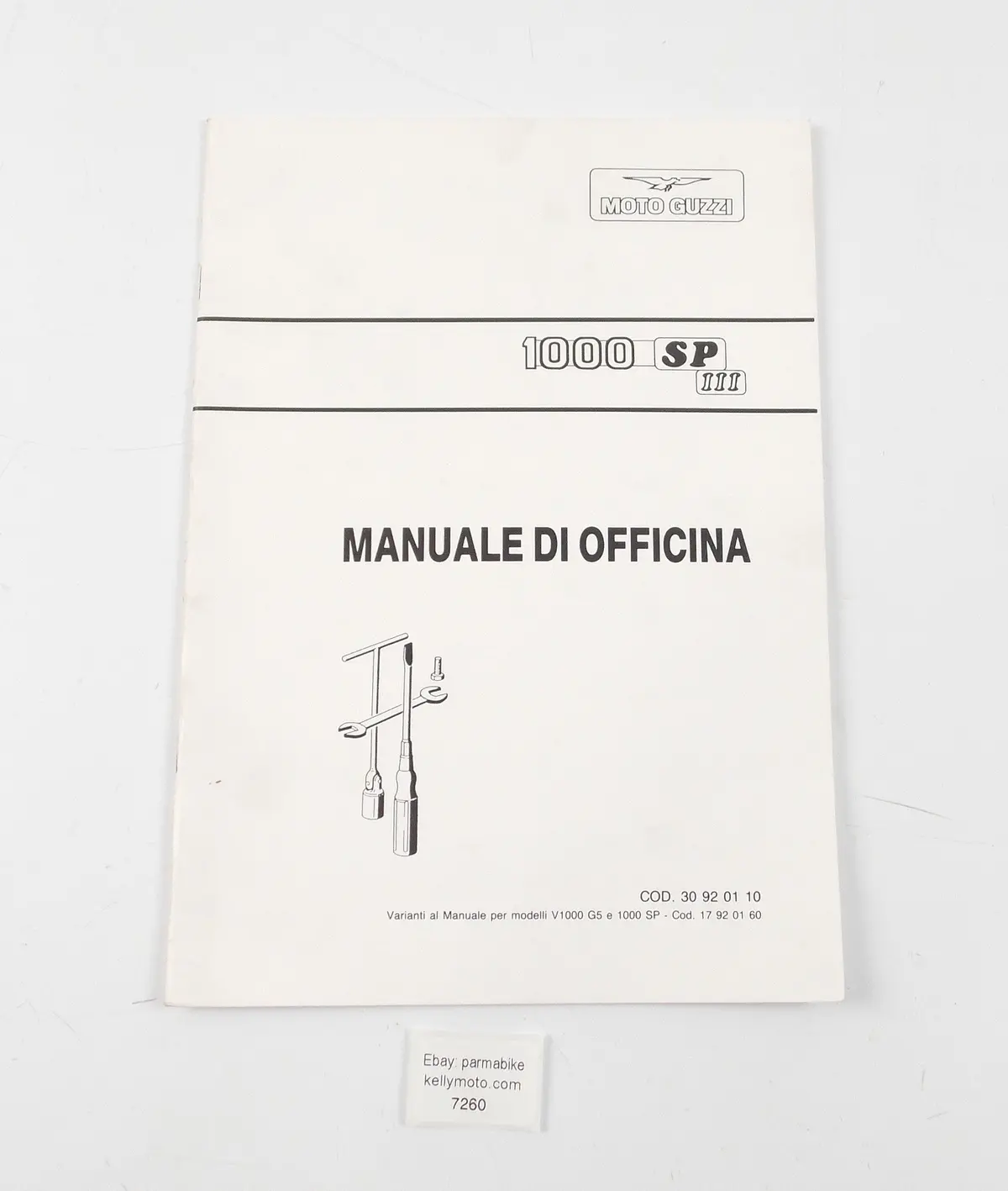 1980'S Moto Guzzi 1000 Sp Iii - Cod. 30920110 Workshop Manual Book 1