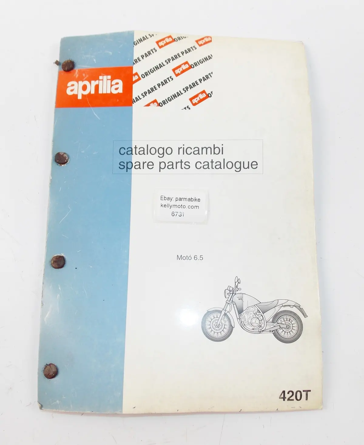 Aprilia Motó 6.5 Spare Parts Catalog Book English/French/German/Spanish 420T 1