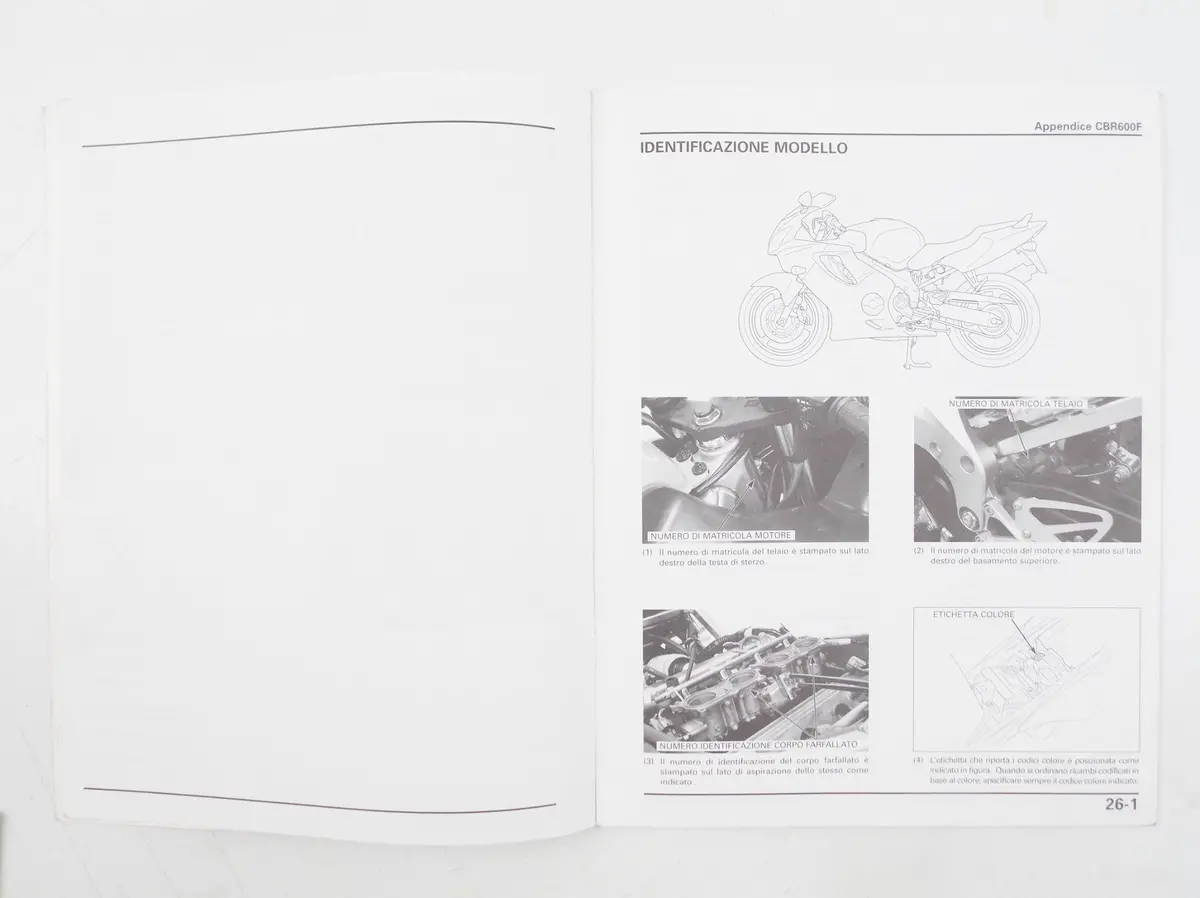 Honda Cbr600f Workshop Manual Repair Mechanical Service Book Italian 2