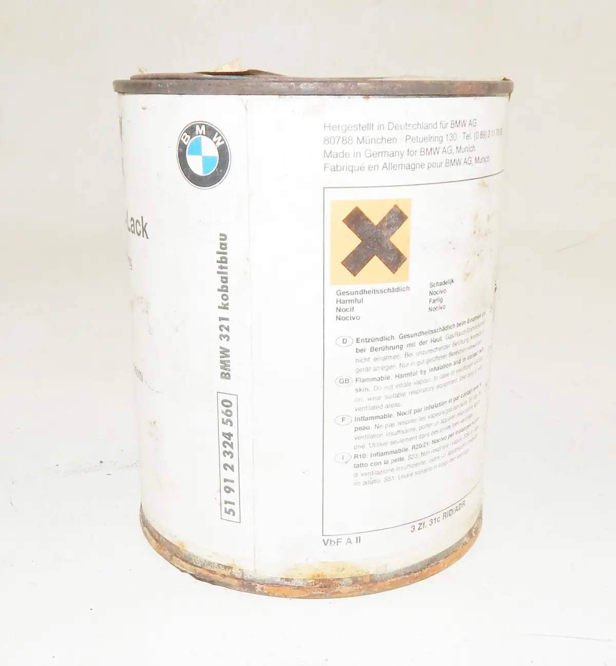 Oem Bmw Acrylic Paint Cobalt Blue (Kobaltblau) Can 1000Ml 2 Bmw 321 51912324560 2