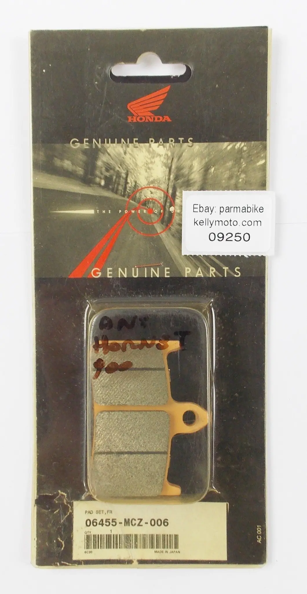 Nos Oem 2002-2006 Honda Cb900 Front Wheel Brake Pad Set  06455-Mcz-006 1