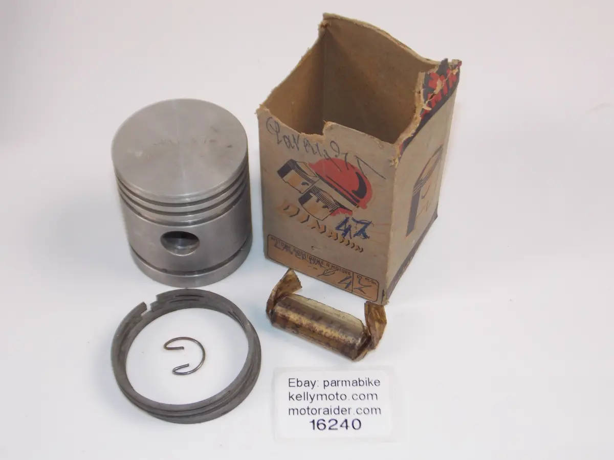 Nos Dinamin 56 Laverda 75 Sport Piston 47Mm+11Mm Pin+Circlip+Rings Vintage 16240 1