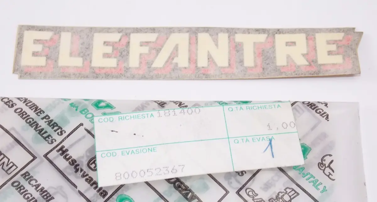 Nos Oem Cagiva 1987 Elefantre 125 Headlight Sticker Decal "Elefantre" 800052367 1