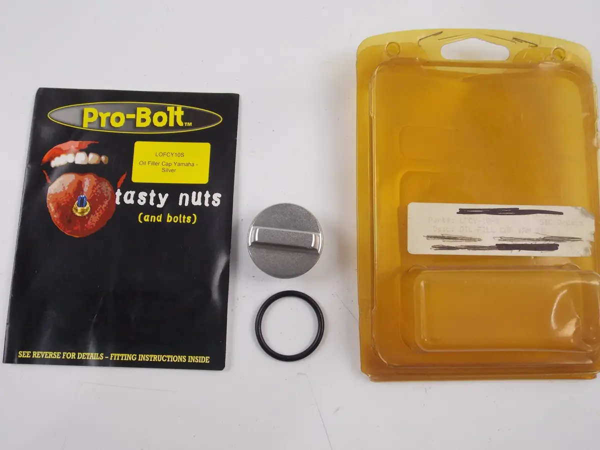 Pro-Bolt Silver Oil Filler Cap Lofcy-10S Yamaha Motorcycles Engine Motor 1