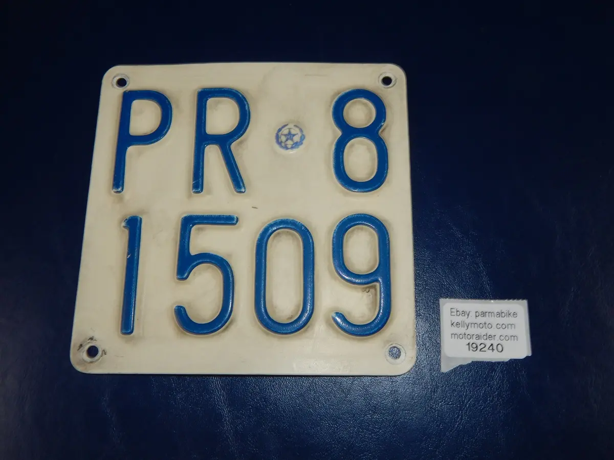 1970'S Vintage Motorcycle License Plate Parma Italy Scooter Vespa Lambretta 1