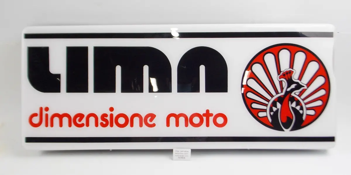 Lima Dimensione Moto Original Italian Dealer Signal White 29.75X11.75X3" Marquee 1