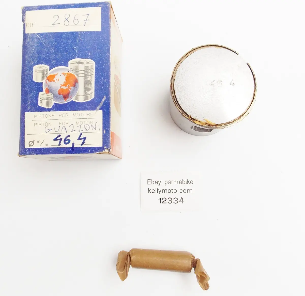 Nos Asso Werke 2867 Piston  + Pin + Rings +   46.4 Mm  Guazzoni Motor Engine 1