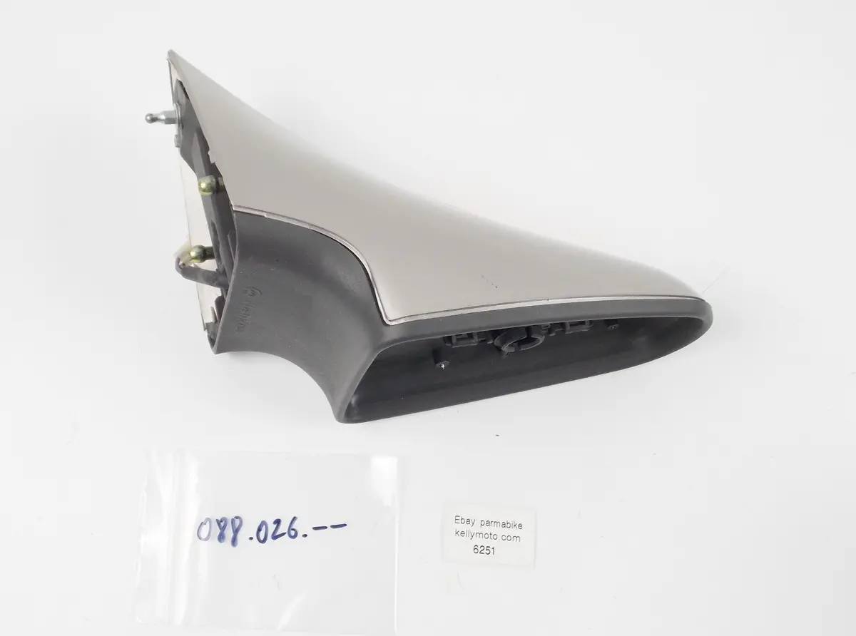 Nos Oem Malaguti 125 R180 Left Rear View Mirror Indicator Metalix Silver 088.026 1