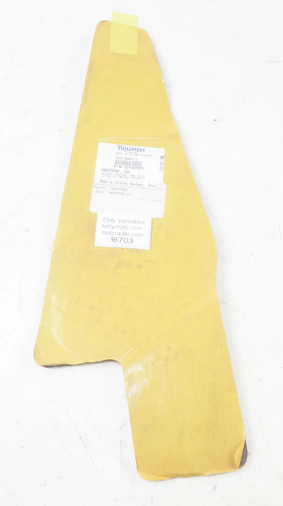 Oem 2001-2008 Triumph America 2008 Speedmaster Heat Pad Lh T2400985 Insulation 1