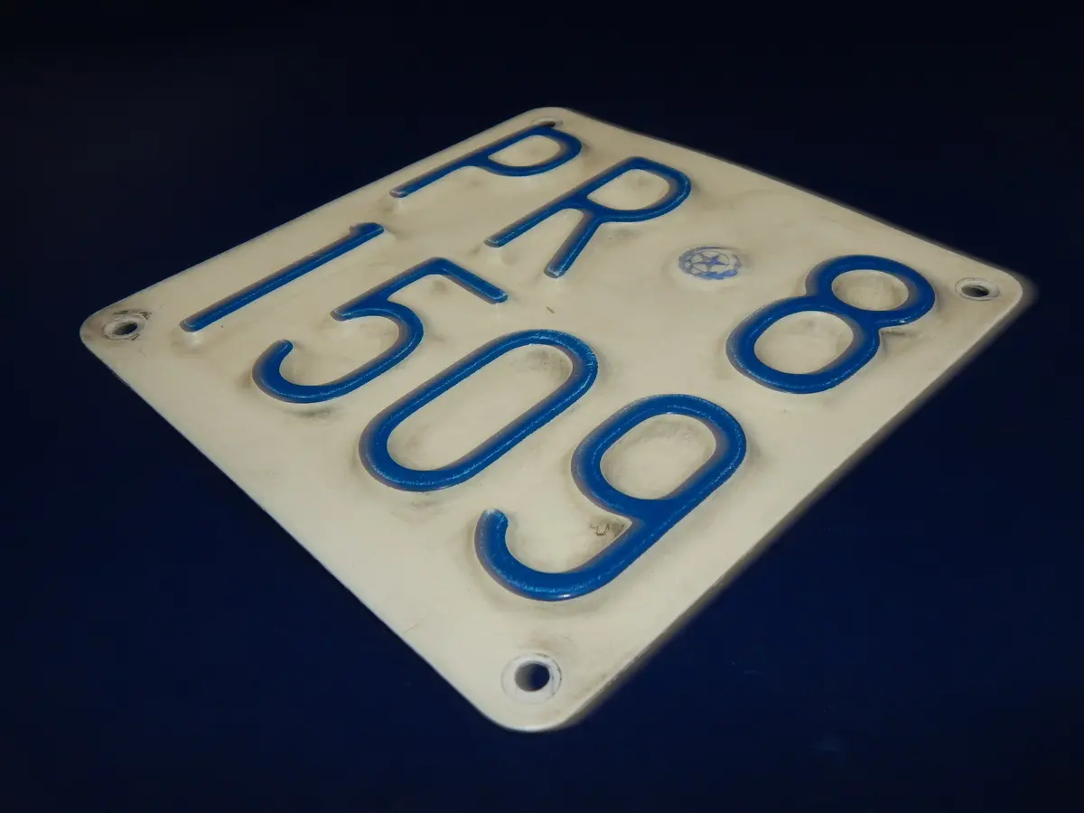 1970'S Vintage Motorcycle License Plate Parma Italy Scooter Vespa Lambretta 2