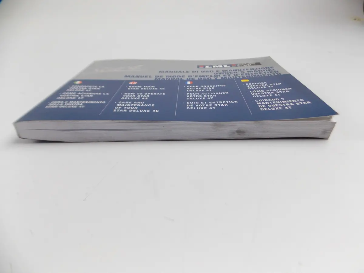 Lml Star Deluxe 4 Strok Scooter Owner Manual Book Italian Spanish English France 2