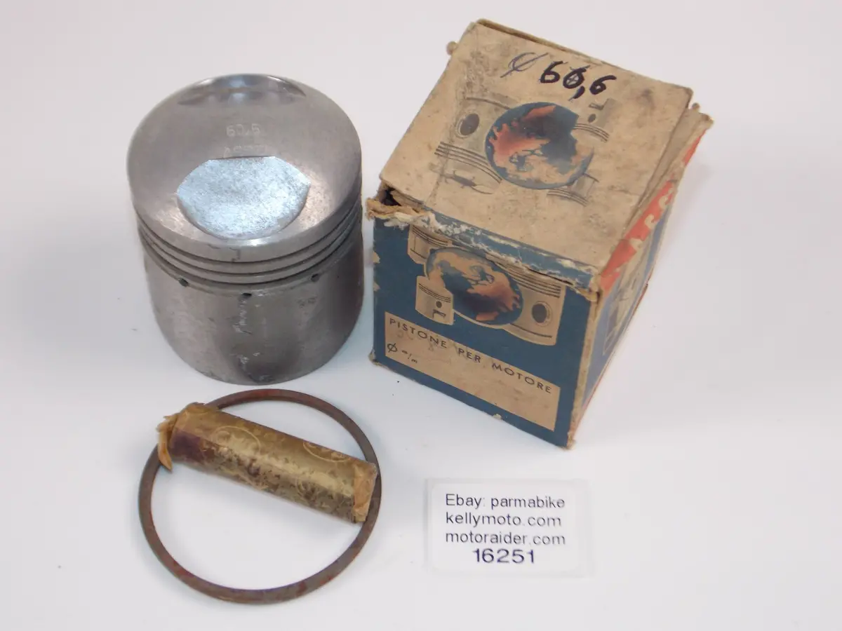 Nos Asso Werke 963 Beta 4T Piston 60.6Mm + 16Mm Pin  + Rings Vintage 16251 1