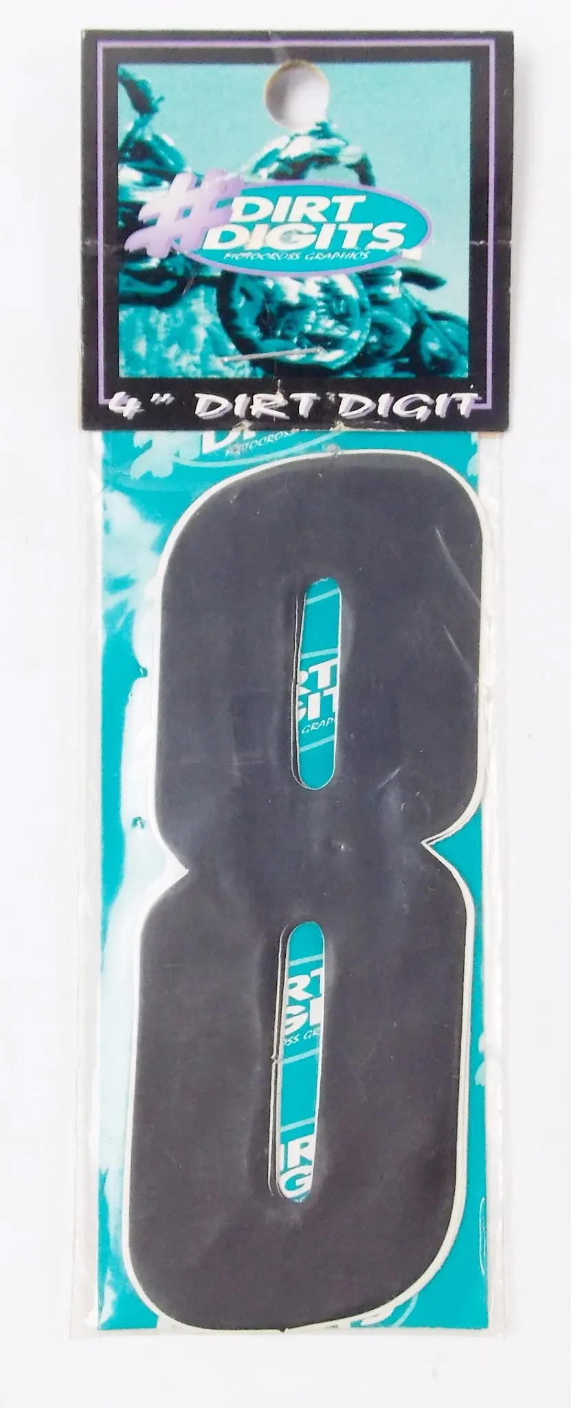 Dirt Digits Front/Side Panel 4" Black Numbers Sticker Set "8" 1