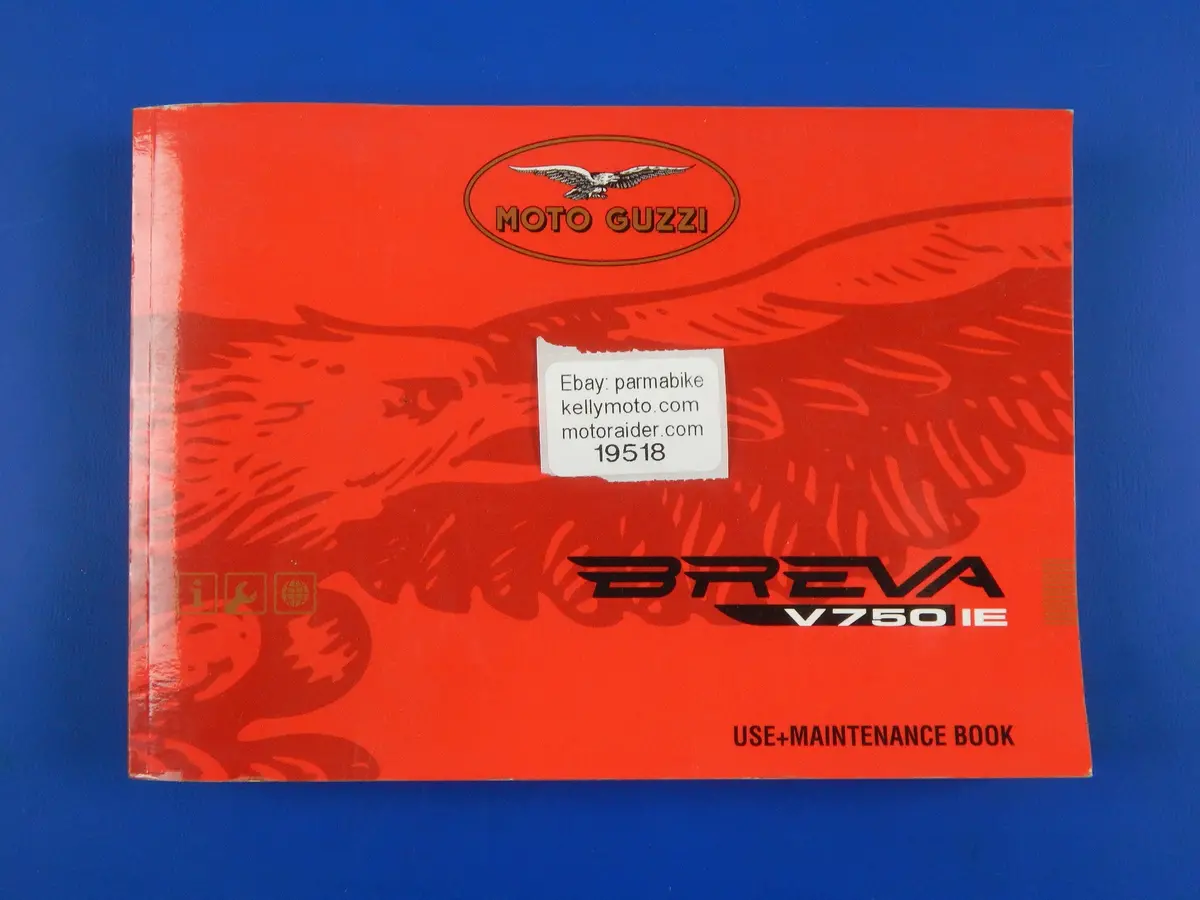 Moto Guzzi Breva V750 Ie Use + Maintenance Manual Book Multi Language Vintage 1