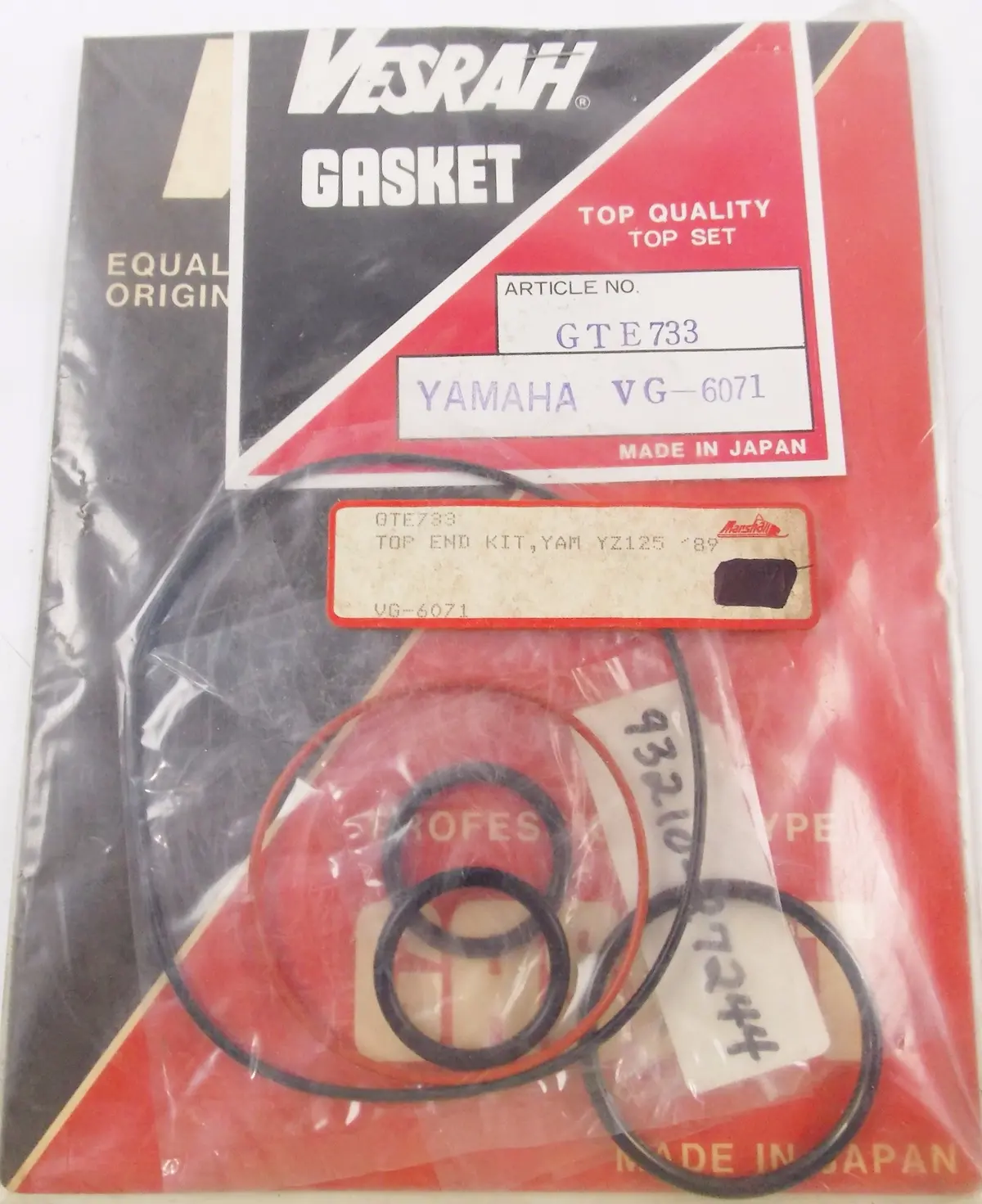 Nos Vesrah Top End Gasket Seal Kit Yamaha 1989 Yz125w (3Jd1) Vg-2071/6071 1