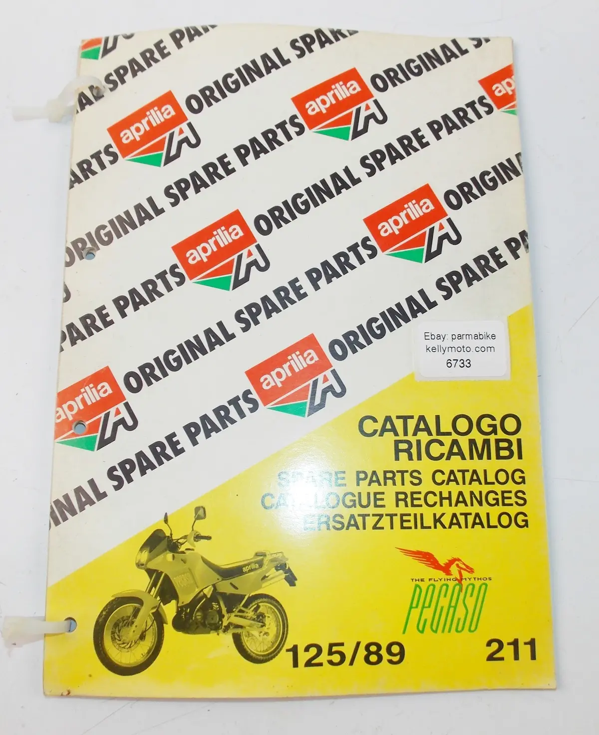 Aprilia 1989 Pegaso 125 Spare Parts Catalog English/French/German/Spanish 211 1