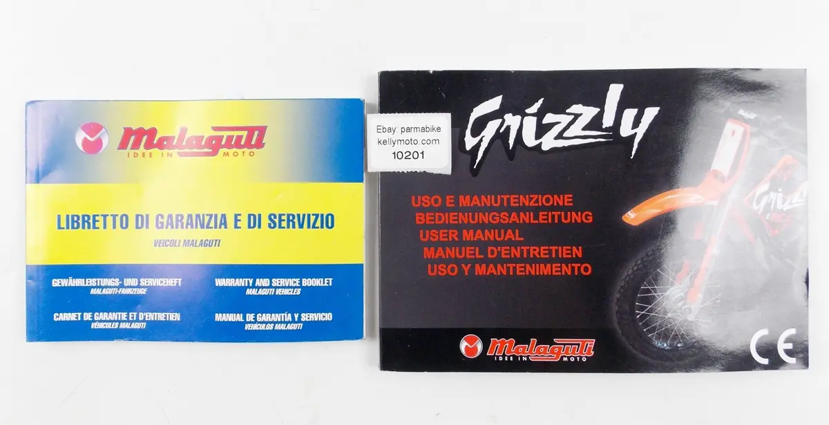 Oem Malaguti Grizzly 50 Motocross User Owner Manual + Warranty Book 1