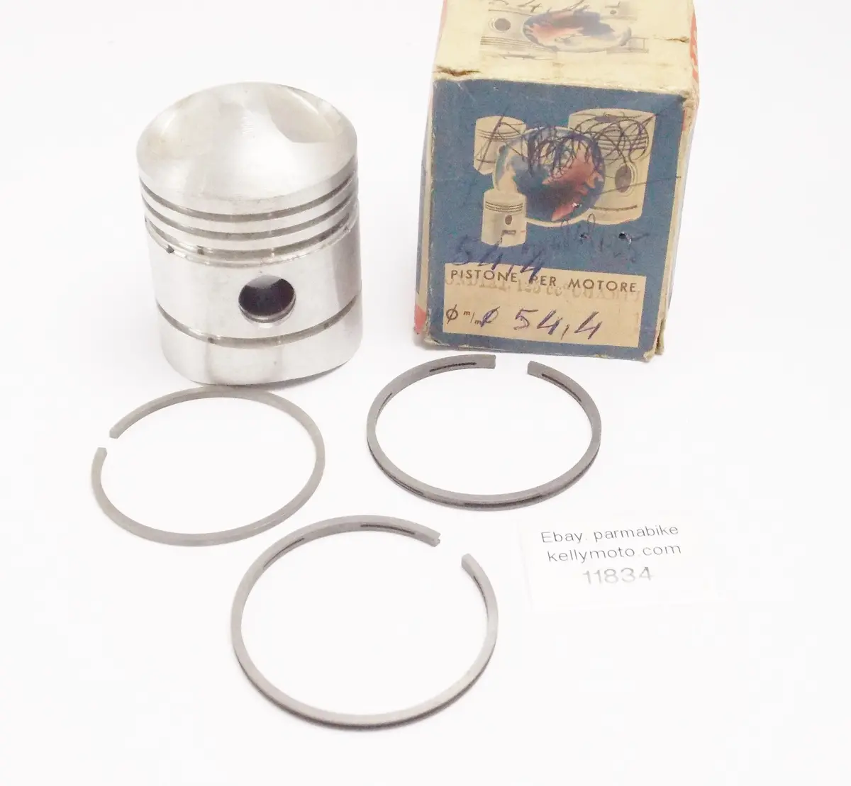 Nos Asso Werke Piston+Rings 55.4 Mm F.B. Mondial 125 Cc Champion 1