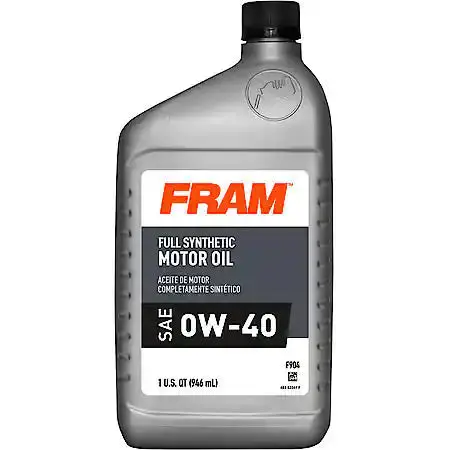 Fram Full Synthetic 0W-40 Motor Oil: 1 Quart F904 1