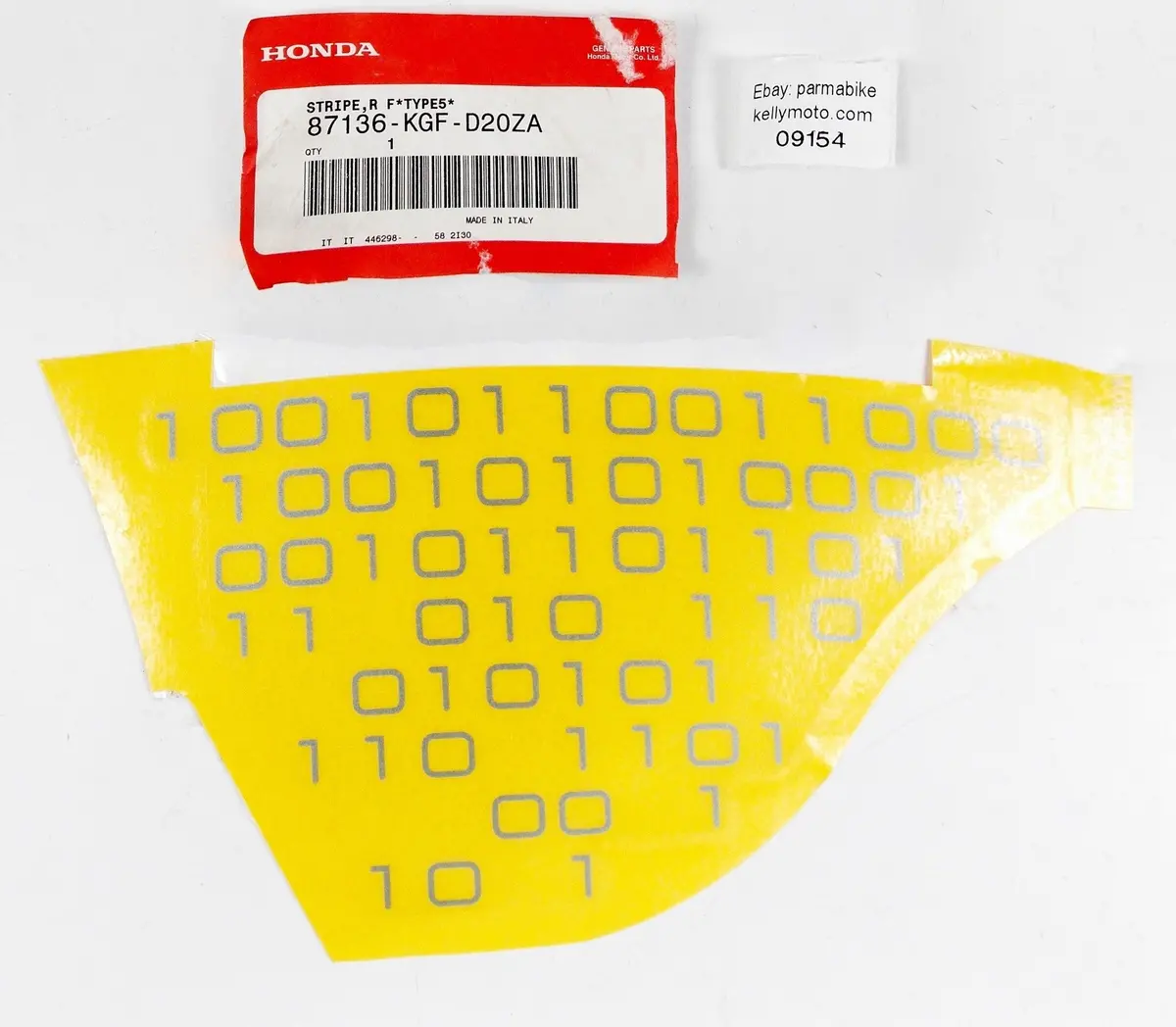 Oem 2003 Honda Nes125 Emblem Stripe R Front Lower Cover Decal 87136-Kgf-D20za 1