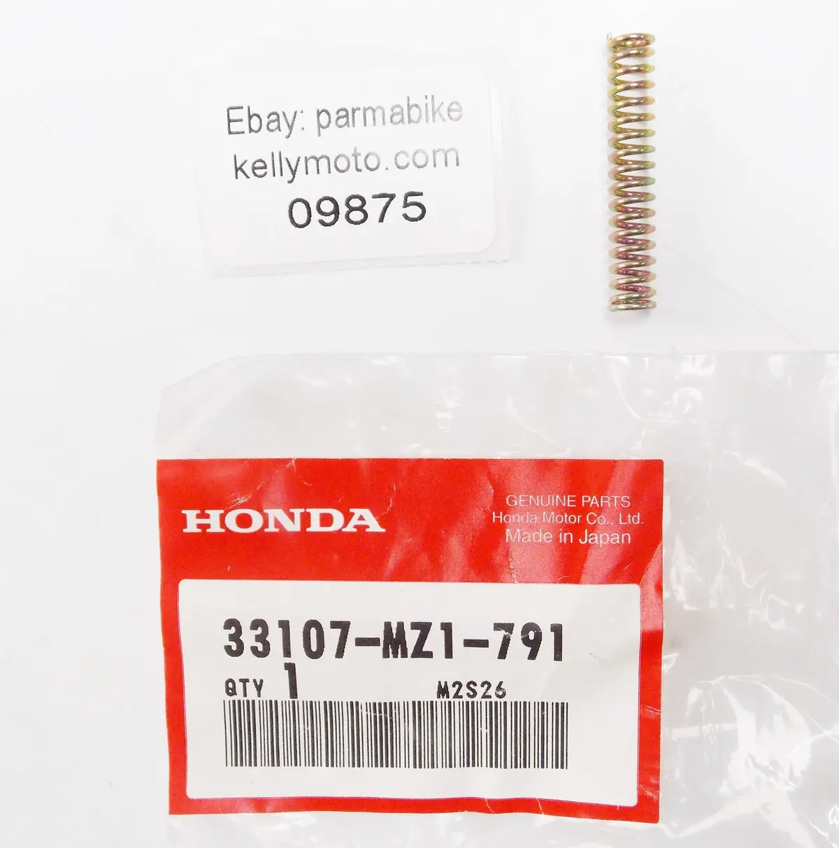 Nos Oem Honda 1996-2003 Cb750 Spring, Headlight Beam Adjusting 33107-Mz1-791 1