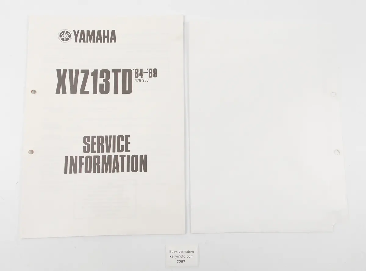 Oem 1984-1989 Yamaha Xvz13td Service Information Booklet Manual 47G-Se3 1