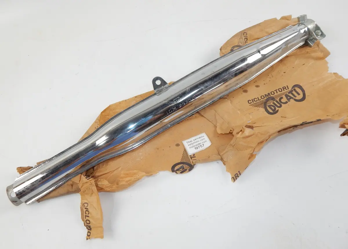 Nos Lafranconi Frankfurter Muffler Silencer Exhaust Pipe Chrome Ducati 009584100 1