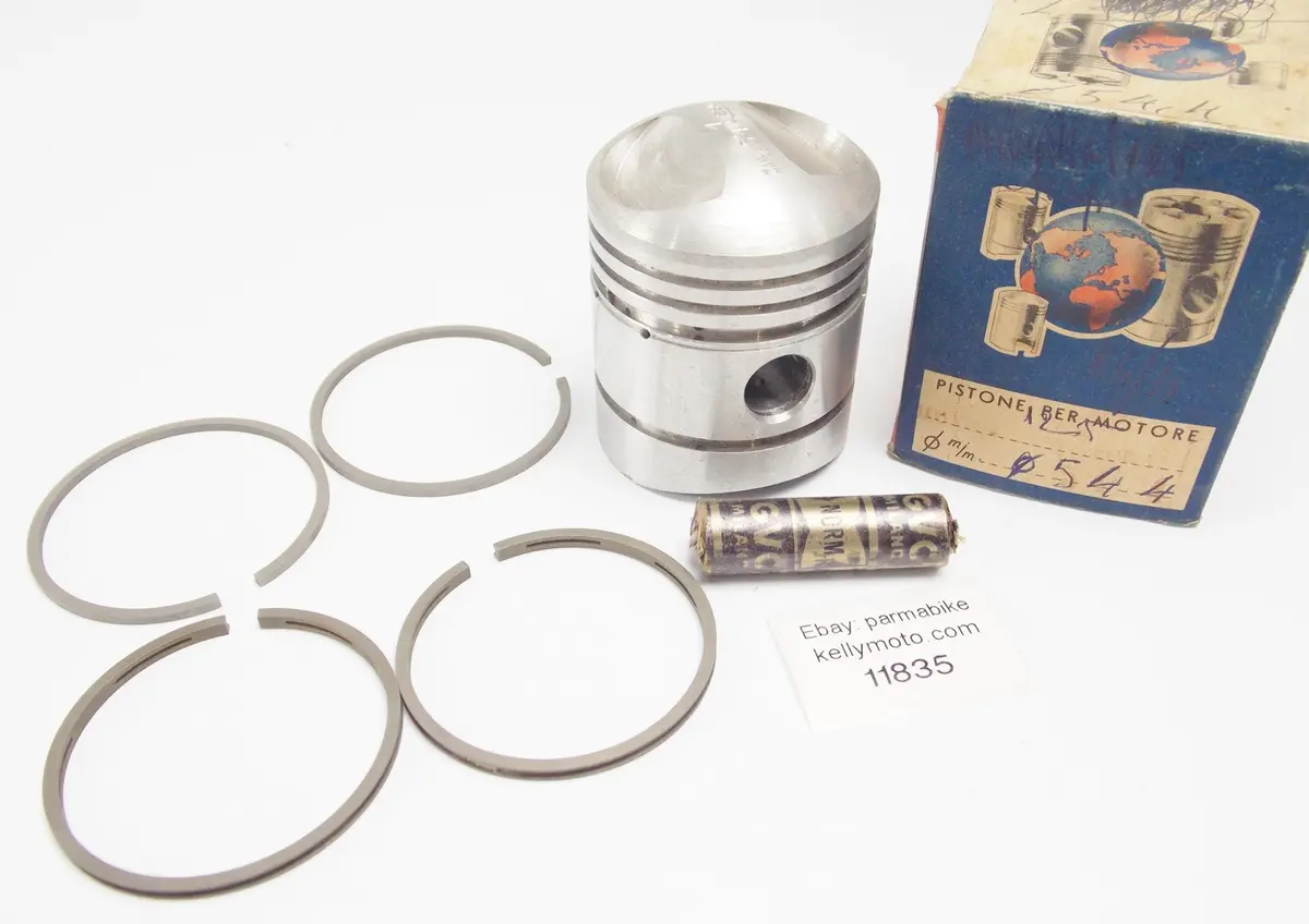 Nos Asso Werke Piston+Rings+Pin 55.4 Mm F.B. Mondial 125 Cc Champion 1