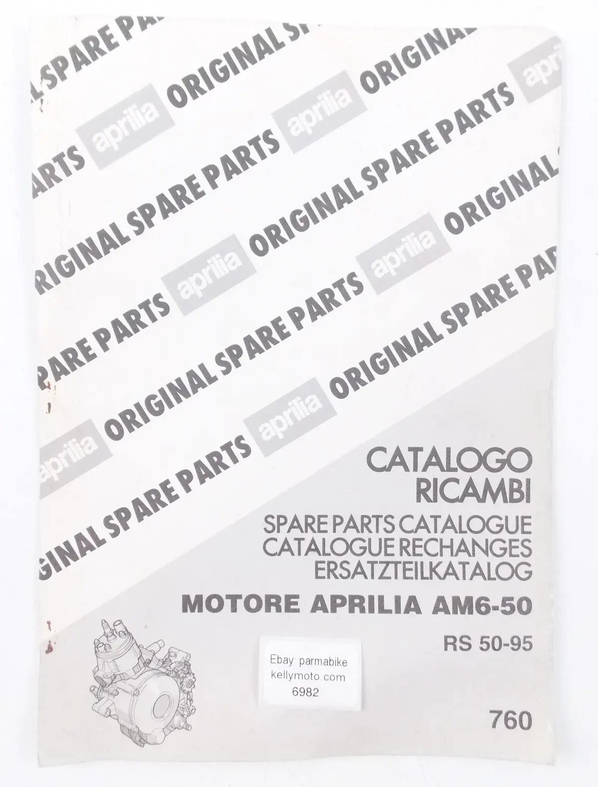 1995 Aprilia Rs 50 Spare Parts Catalog Manual Book 760 1