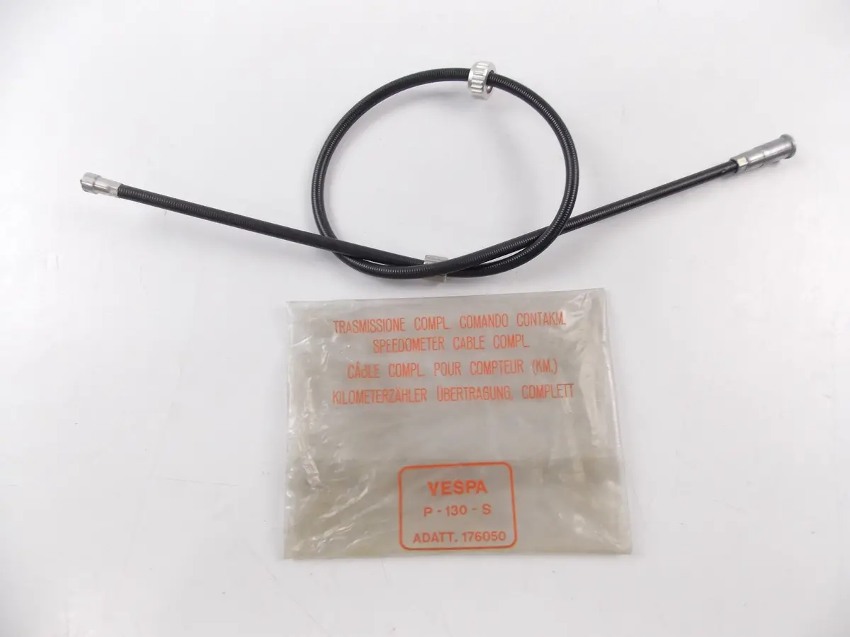 Nos Vespa P-130-S Speedometer Cable Assy 166050 1