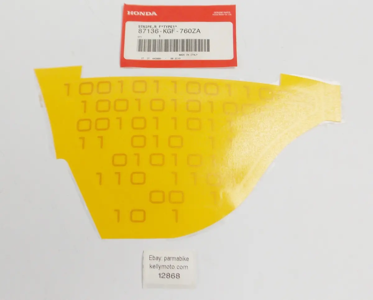 Oem Honda 2000-02 Nes125 Mark/Stripe Front Lower Cover R. Type1 87136-Kgf-760Za 1