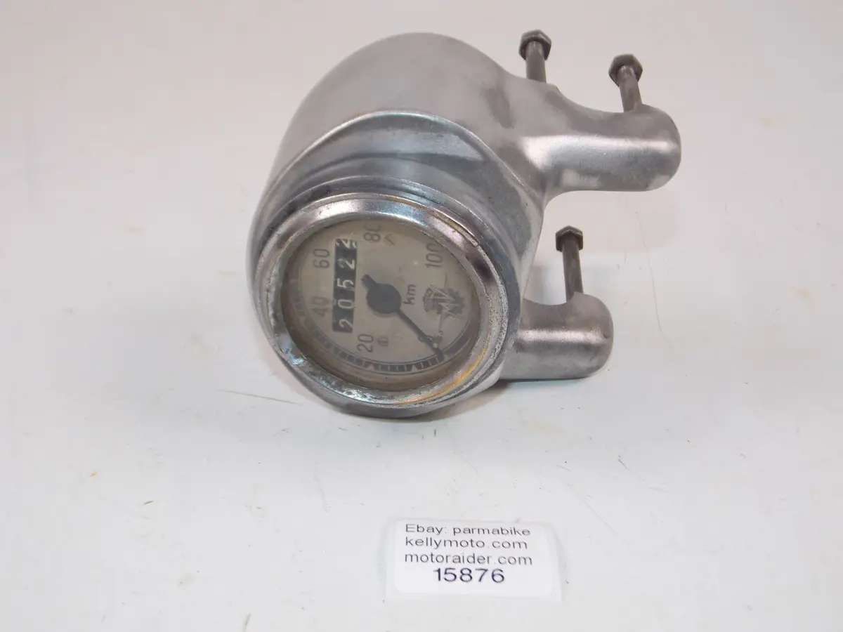 1953-1956 Mv Agusta Pullman 125 Speedometer Gauge In Km + Mount Vintage Italy 1
