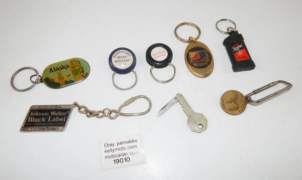 Mix Vintage Key Chain Fob Walker Syntec Amc Alaska Firestone Mobil Vodka  Mobil 1
