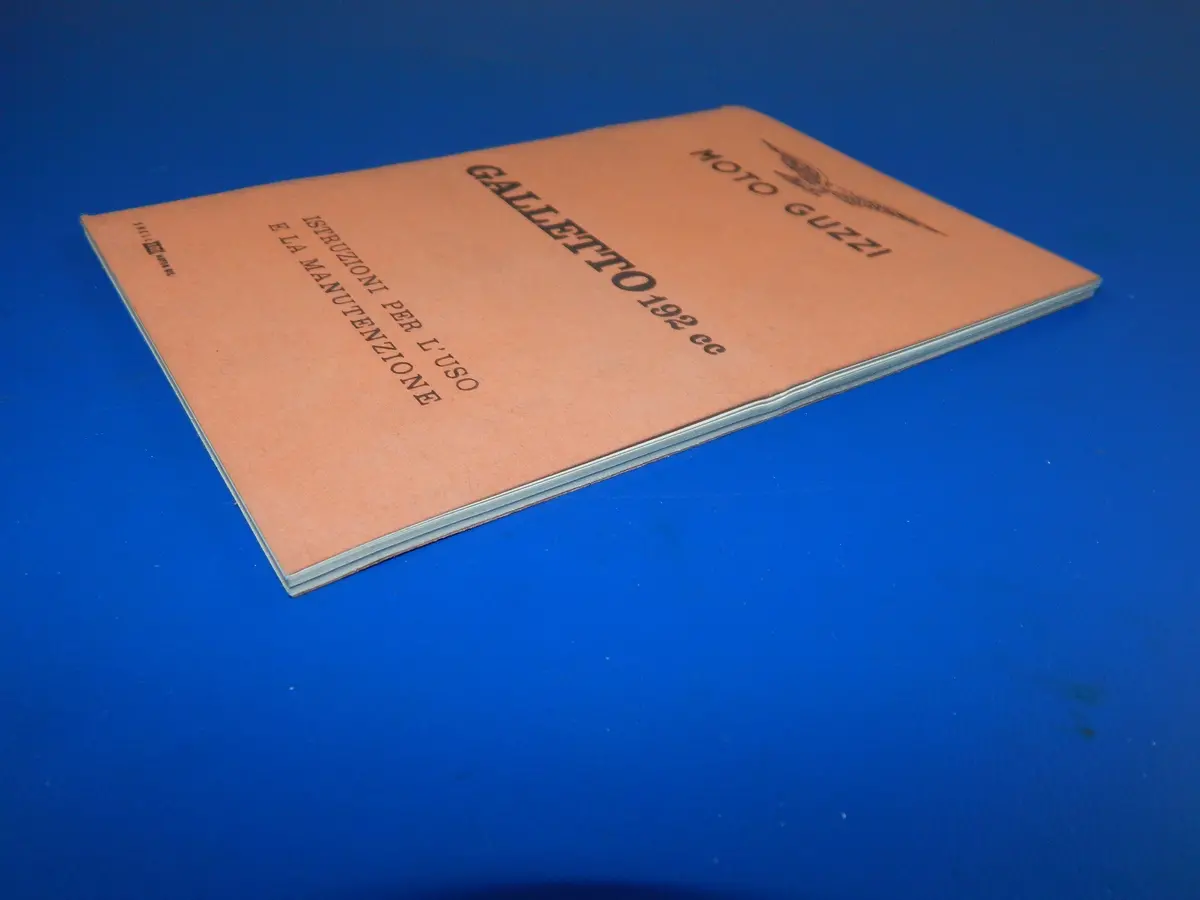 1959 Moto Guzzi Galletto 192Cc Owner Manual Maintenance Book Italian Vintage 2