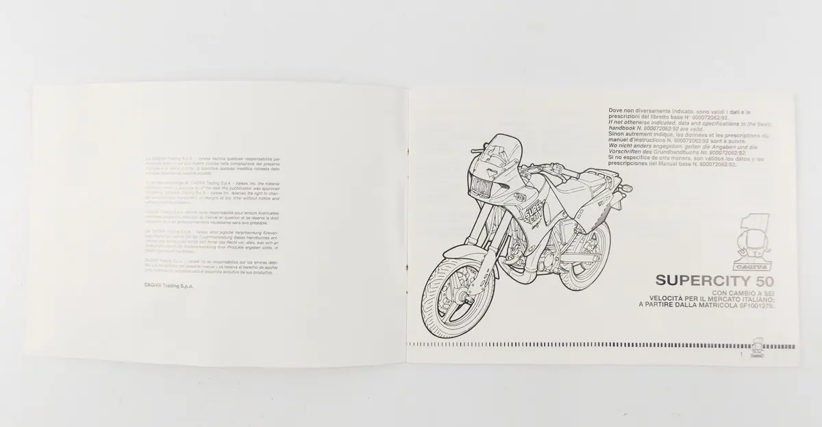 Cagiva 1993 Super City 50 Owner User Book Manual 80077055 2