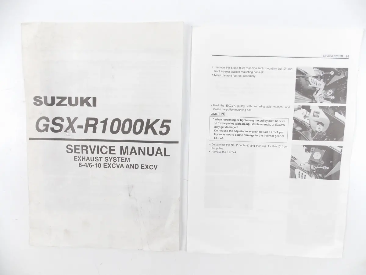 Suzuki Gsx-R100k5 Service Manual Book Exhaust System 6-4/6-10 Excva Excv 2
