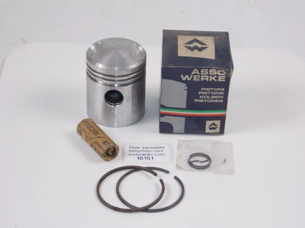 Nos Asso Werke 1462 M.V. 2936 Piston 54.2Mm + Circlips + 15Mm Pin + Rings 16151 1