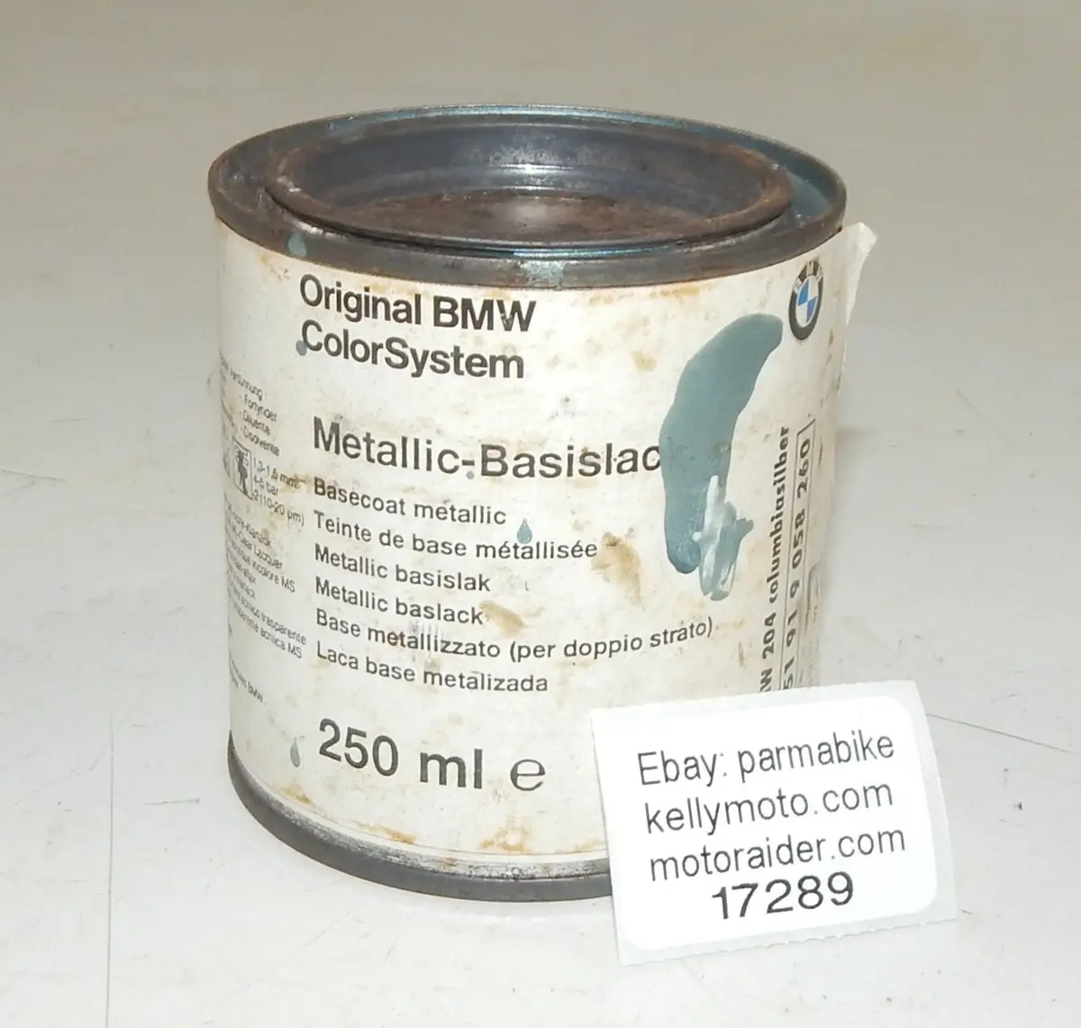 Oem Bmw Paint Can 250Ml Basecoat Metallic Bmw 204 Columbia Silver 51919058260 1