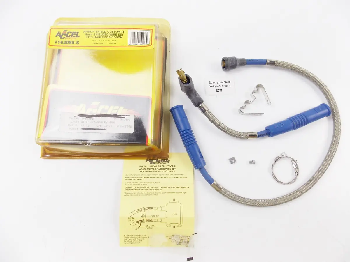 Accel Armor Shield Custom 8Mm Spark Plug Wire Set Harley Xl 1986 Up 162086-S 1